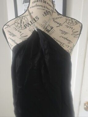 Elegant Black Mango Halter Top with Delicate Silver Lace